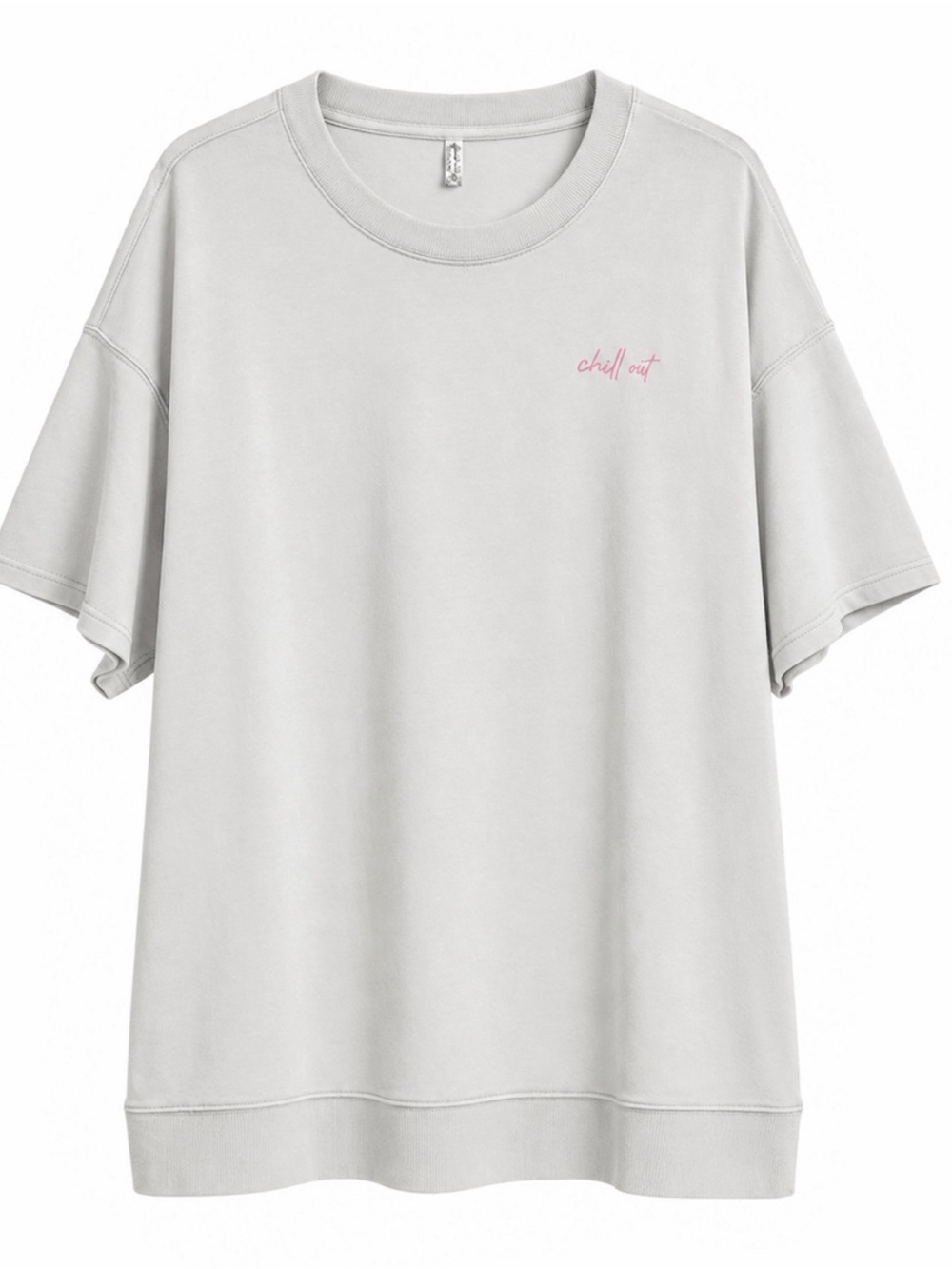 FREE PEOPLE COZY COOL GIRL LIGHT GREY OVERSIZED SLEEP TEE SZ XS - BNWT